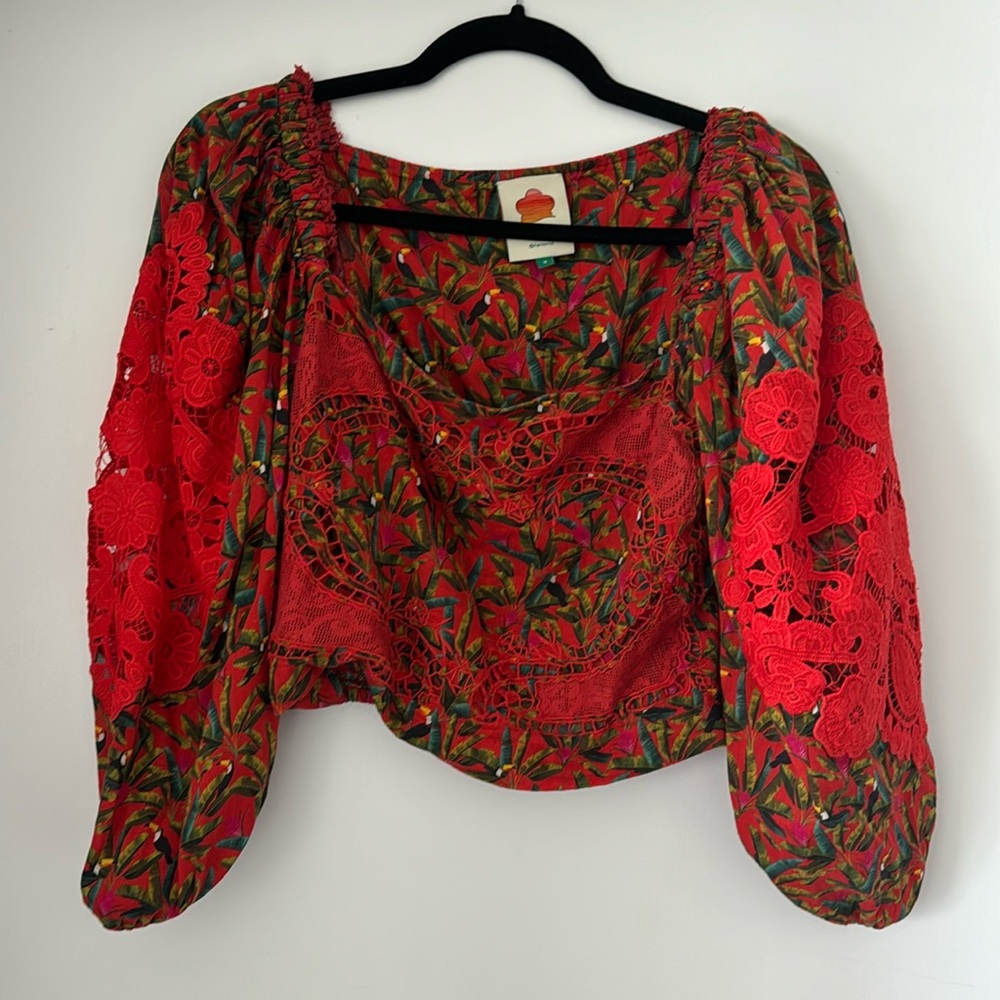 Farm Rio Printed Blouse Size S